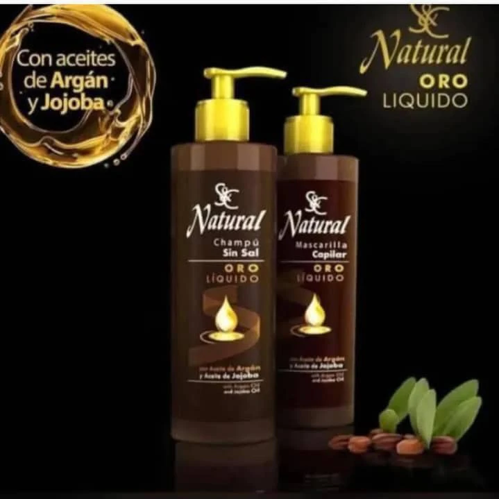 Shampoo & Acondicionador Oro Líquido con aceite de Argán y Jojoba's foto | Aseo y Perfumería Holguín |  BizneCubano